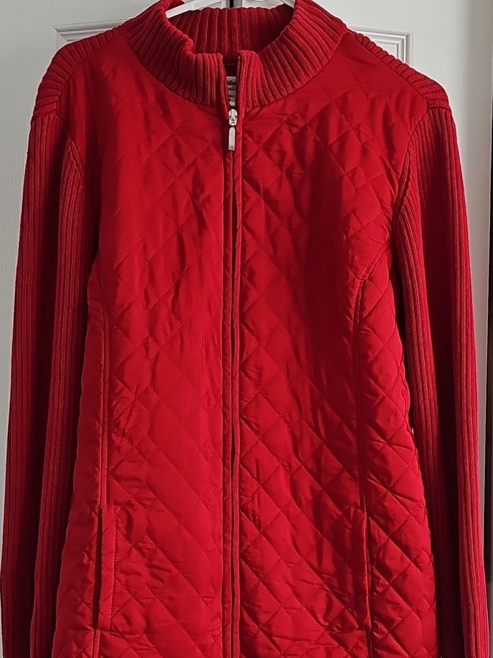 croft & barrow Red Quilted Full-Zip Puffer Jacket